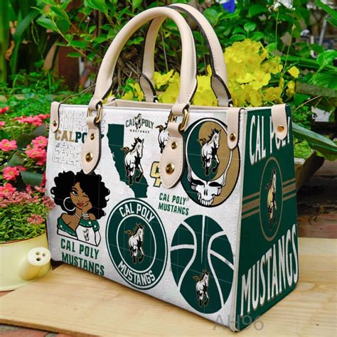 Cal Poly Mustangs 2 Leather HandBag AH96 - Hanamango