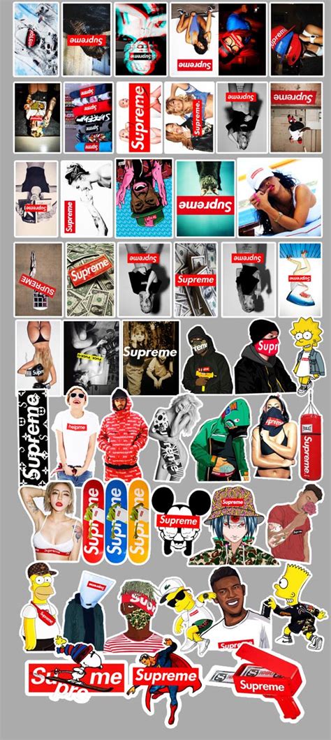 50pcs Supreme Skateboard Sticker Pack, Buy Luggage Bumper Stickers with Cheap Price