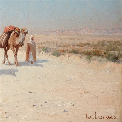 ‘Caravan in the Desert’ oil-on-panel Orientalist painting by Lazerges | Mayfair Gallery