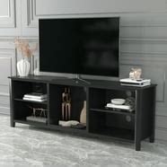 Expandable TV Stand With Storage, Black and Gray - Walmart.com