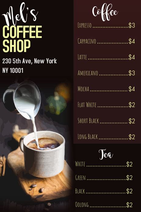 Copy of Coffee Shop Menu Template | PosterMyWall