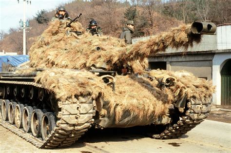 An M48 main battle tank changes position during Exercise TEAM SPIRIT 84 ...