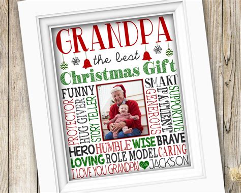 Grandpa Christmas Gift ~ Printable Christmas Last Minute Gift for Grandpa ~ Papa Gift from Baby ...