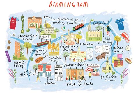 Clair Rossiter - Map of Birmingham | Birmingham map, Illustrated map, Map