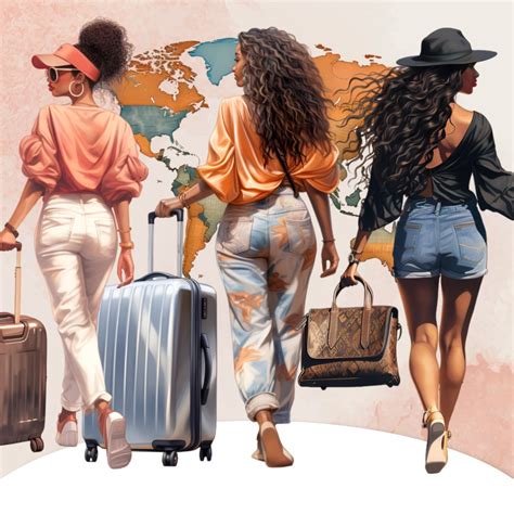 Travel Girl Clipart, Travel Clipart, Black Woman Clipart, Traveling ...