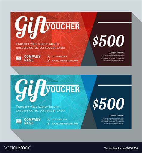 Gift voucher design print template discount card Vector Image