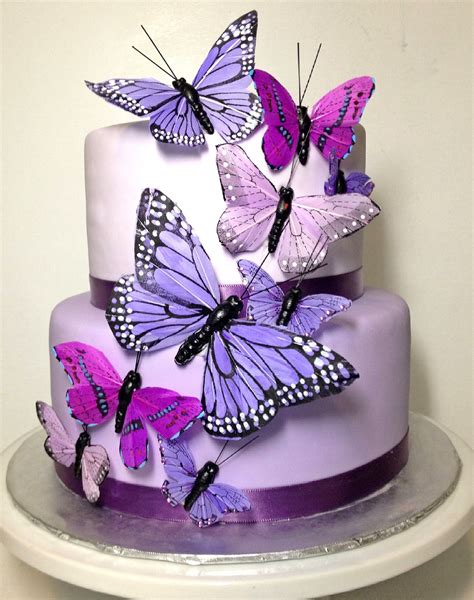 Purple butterfly cake Purple Butterfly Cake, Butterfly Wedding Cake, Butterfly Birthday Cakes ...