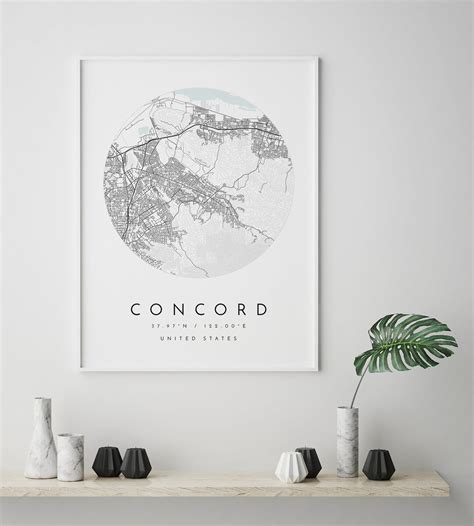 Concord Map, Concord, California, City Map, Home Town Map, Concord Print, Wall Art, Map Poster ...