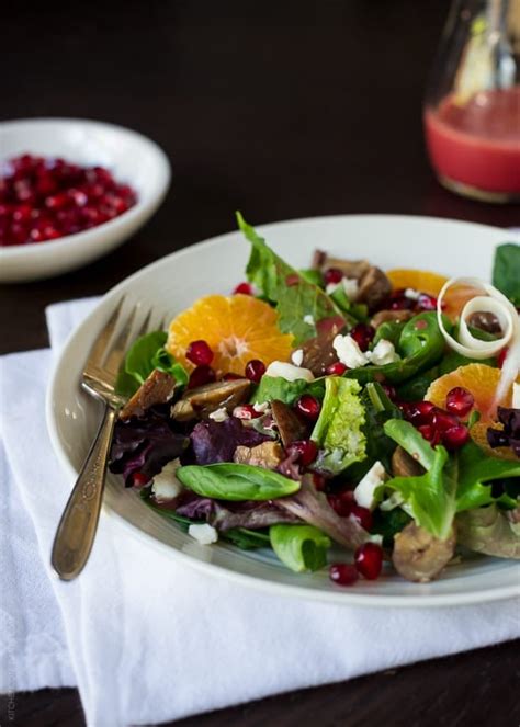 Chestnut Salad with Pomegranate Dressing | Kitchen Confidante