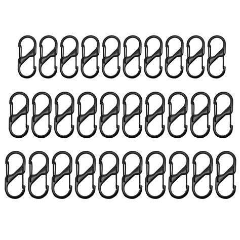 Qianha Mall Zinc Alloy Hook 30pcs S-shaped Carabiners Small Alloy Snap Hooks Portable Keychain ...