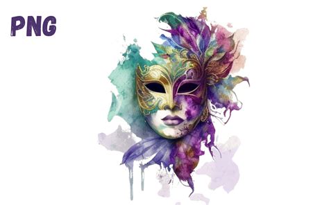 Mardi Gras Mask Watercolor V8 Graphic by NESMLY · Creative Fabrica