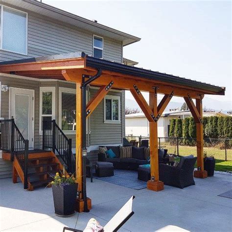 Traditional Home Wood And Metal Cool Patio Roof Design Ideas