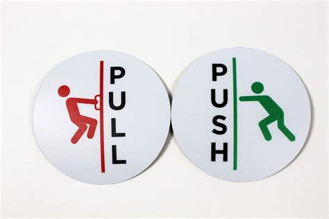 Amazon.com : Set of 2 Push-Pull Door Stickers | Push Pull Signs for Glass and Smooth Surfaces ...