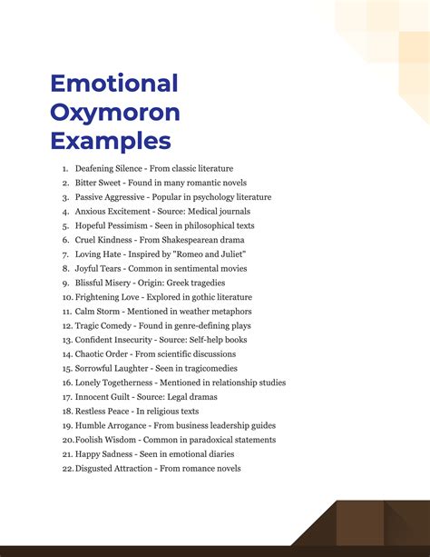 Emotional Oxymoron - 99+ Examples, Tips