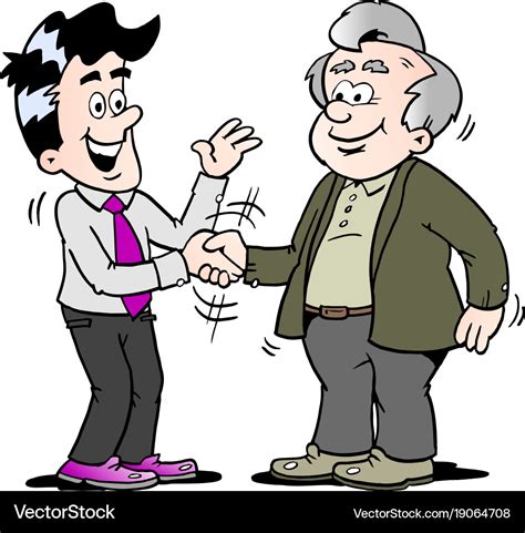 Cartoon of two men there has agreed a deal Vector Image