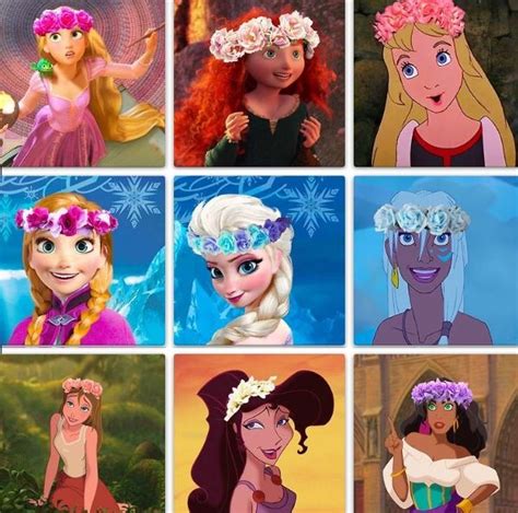 Disney Princesses+Flower Crowns | Princess flower, Disney princess, Disney