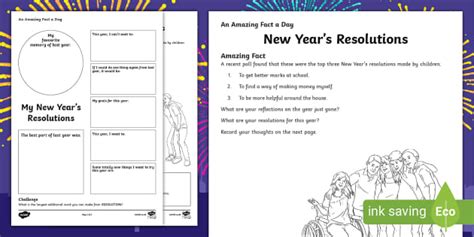 New Year’s Resolutions Worksheet | Twinkl Learning Resources