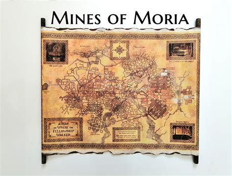 Mines of Moria Color Map, Lord of the Rings Map of Moria, Khazad-dûm, the Dwarrowdelf, Misty ...