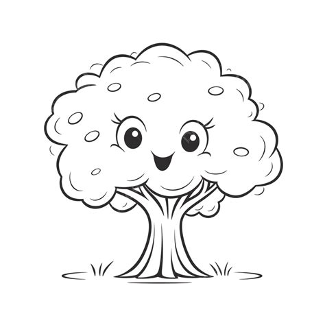 Smiling Tree Coloring Pages