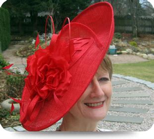Carolyn modelling a lovely red hat from Ella Bulloch Millinery ...