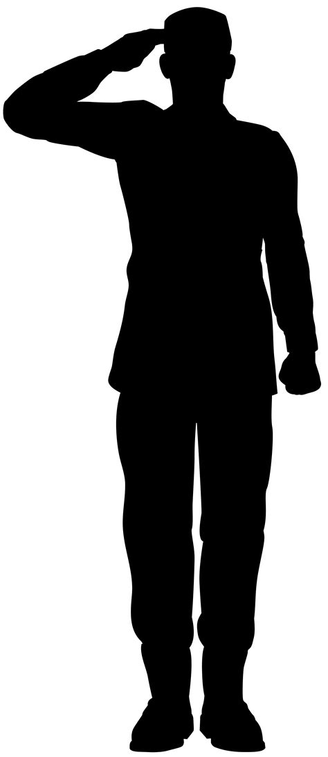 Army Soldier Saluting Silhouette PNG Clip Art Image | Gallery ...