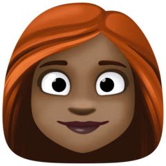 Woman: Dark Skin Tone, Red Hair Emoji 👩🏿‍🦰