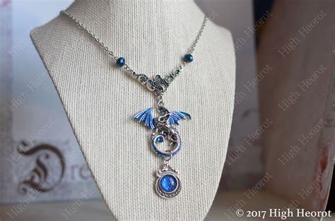 Sapphire Dragon Fantasy Necklace Crystal Dragon Pendant Blue | Etsy