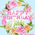 Happy Birthday Nikki! Elegang Sparkling Cupcake GIF Image. | Funimada.com