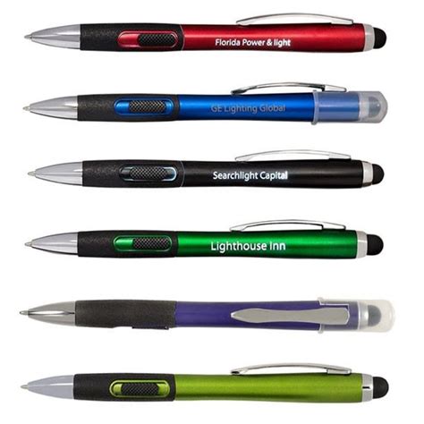 80 Personalized LED Light Up Pens with Text/ Logo + Ballpoint Pens ...