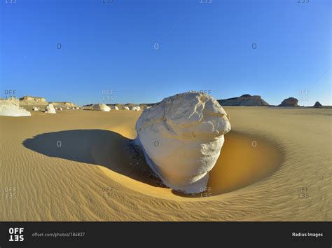 Rock formation in White Desert, Sahara Desert stock photo - OFFSET