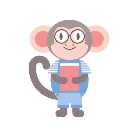 nerd monkey student 10423684 Vector Art at Vecteezy