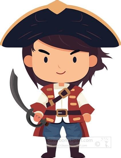 Pirate Clipart-young pirate holding a sword