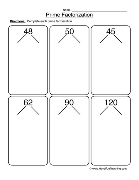 Prime Factorization Worksheet - Have Fun Teaching