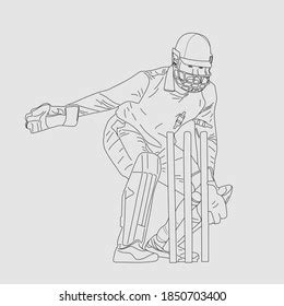 Cricket Wicket Keeper Vector Illustration Wicket Stock Vector (Royalty ...