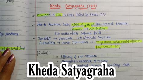 Kheda Satyagraha(1918)|| Handwritten Notes ||National Movement || Modern India || An Aspirant ...