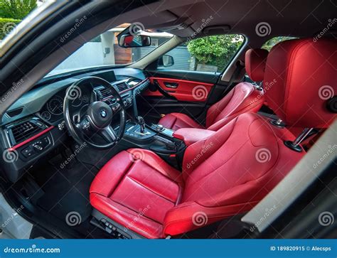 Galati, Romania - July 5, 2020: 2014 White BMW 3 Series F34 GT Interior ...