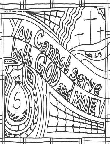 God and Money | Luke 16:13 coloring page | John | Flickr