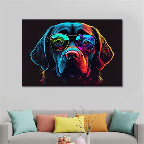 Colorful Dog Abstract Canvas Painting | Canvas Art | 3D Paintings