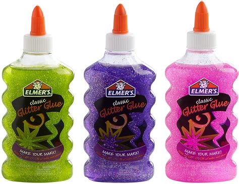 Elmer's Liquid Glitter Glue, Great For Making Slime, Washable, Assorted Colors, 6 Ounces Each, 3 ...