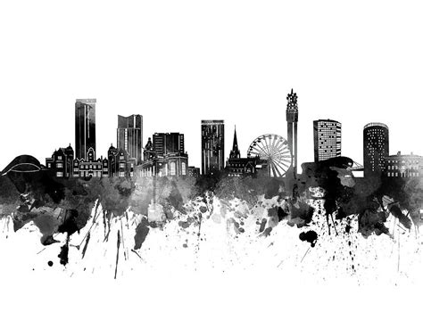 Birmingham Skyline Bw Digital Art by Bekim M - Fine Art America