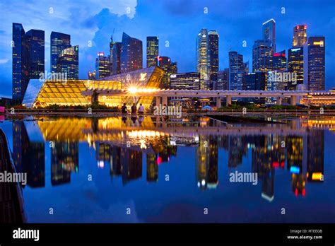 Singapore skyline at night series Stock Photo - Alamy