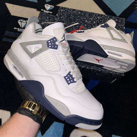 Jordan 4 navy blue 🔥 Size 10UK 👟 Message to secure... - Depop