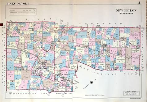 New Britain Township Map, Original 1948 Bucks County Atlas, Chalfont ...