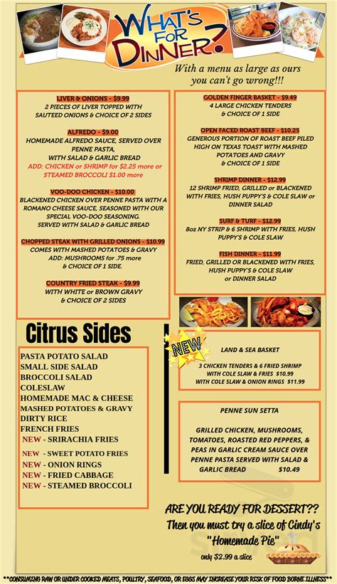 Citrus Grill menu in Dunnellon, Florida, USA