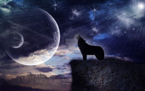 Wolf And Moon by FadeToBlack91 on DeviantArt