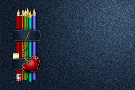 Jeans Background With Pencils Free Stock Photo - Public Domain Pictures