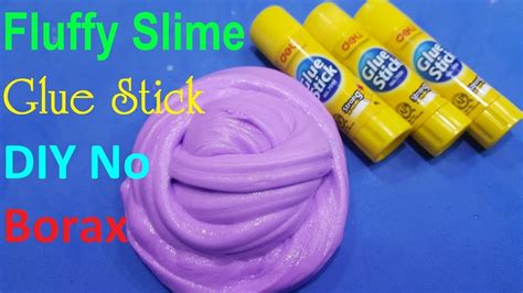 How To Make Fluffy Slime With Glue Stick DIY No Borax, Baking Soda, Liquid Starch