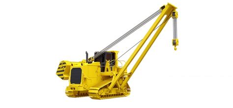 Premium Photo | Yellow crawler crane with side boom