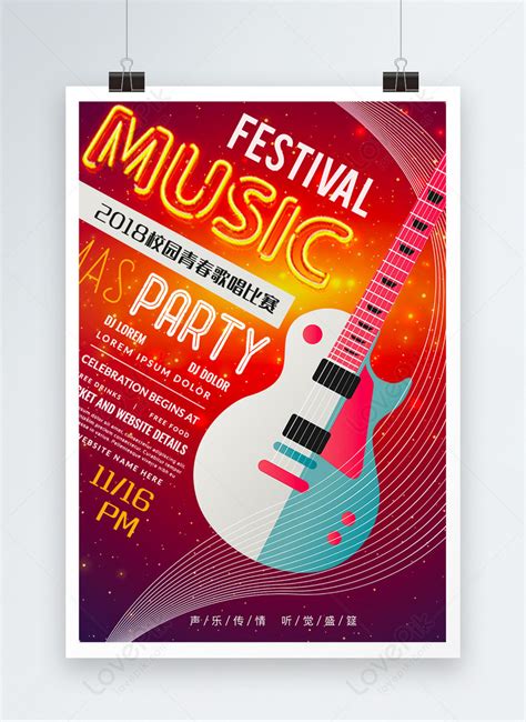 Colourful music festival poster template image_picture free download ...