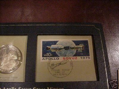 Apollo-Soyuz Mission 2 Silver Coin & 2 Stamps 1st day | #23298765